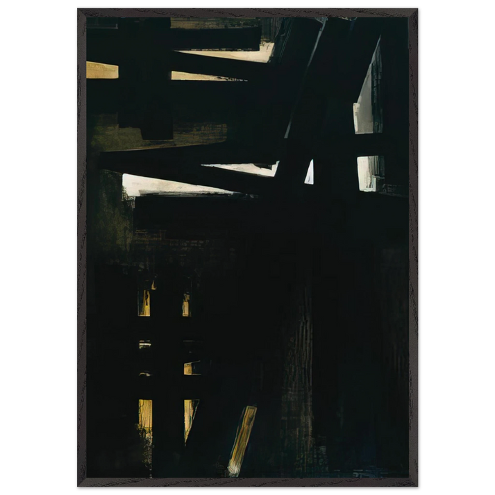 Painting 23 May 1953 - 1953 - Pierre Soulages 70x100 cm / 28x40 inches Framed Art Print – Black Wooden Frame