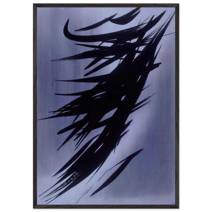 Untitled T1958-3 - 1958 - Hans Hartung 70x100 cm / 28x40 inches Framed Art Print – Black Wooden Frame