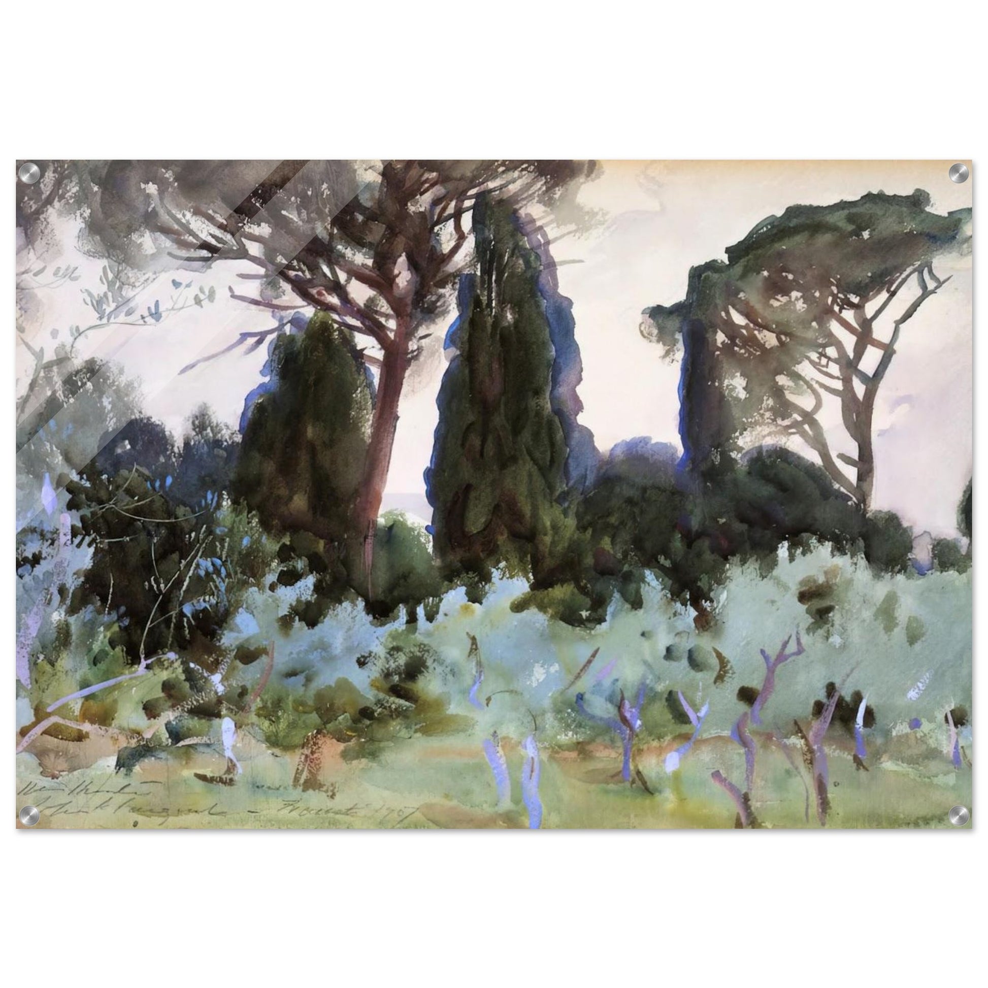 Landscape near Florence - John Singer Sargent Acrylic Print - 70x100 cm / 28x40″ inches