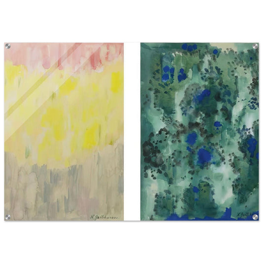 Harmony in Blue and Green. Abstract Composition - Abstract Art - Natalia Goncharova Acrylic Print - 70x100 cm / 28x40″ inches