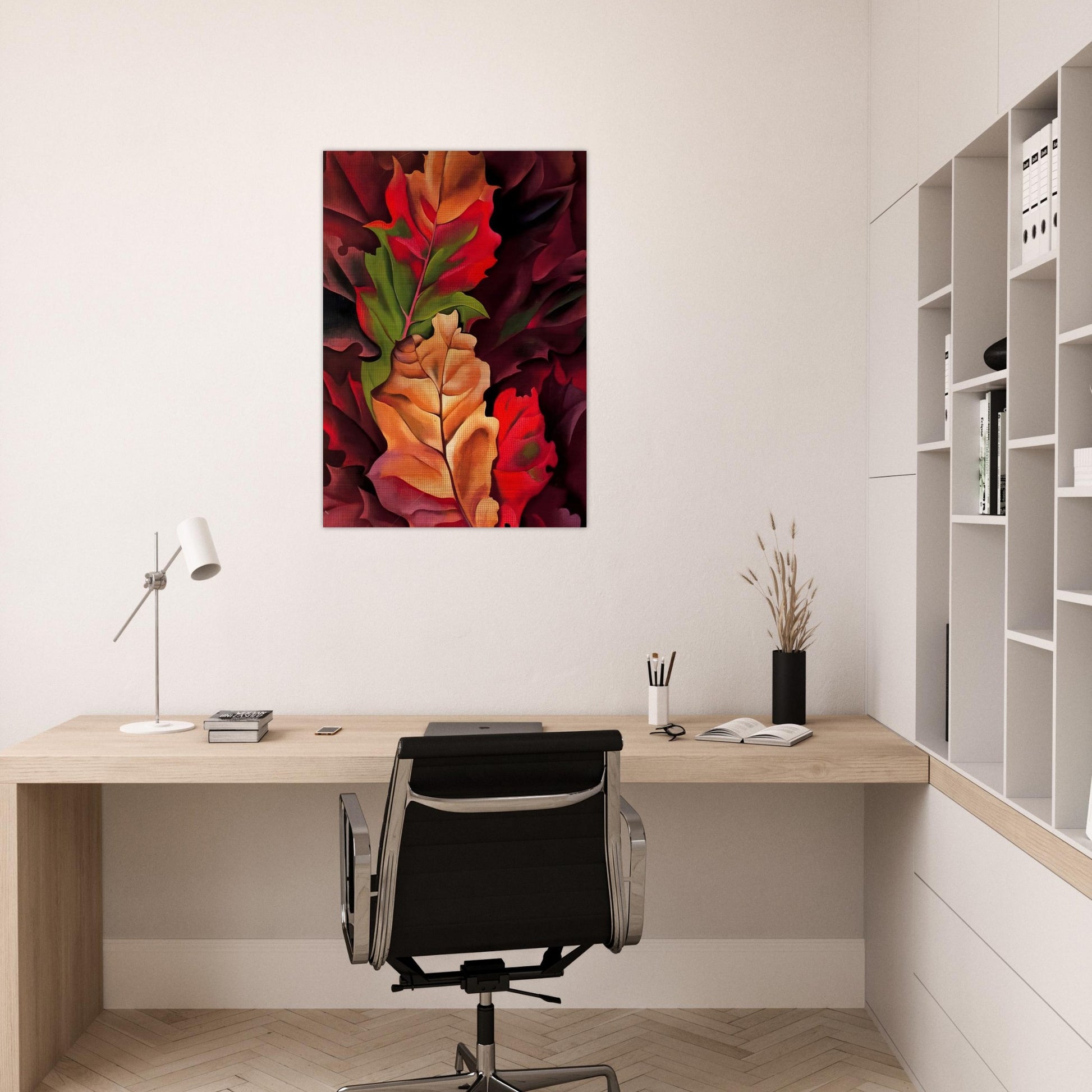 Autumn Leaves - Lake George, N.Y. - Georgia O'Keeffe Brushed Aluminum Print - 70x100 cm / 28x40 inches | Georgia O'Keeffe Aluminum Print | Georgia O'Keeffe Prints