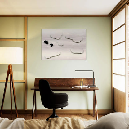 Constellation with 5 White Forms and 2 Black - Jean Arp Brushed Aluminum Print - 70x100 cm / 28x40 inches | Jean Arp Aluminum Print | Jean Arp Prints