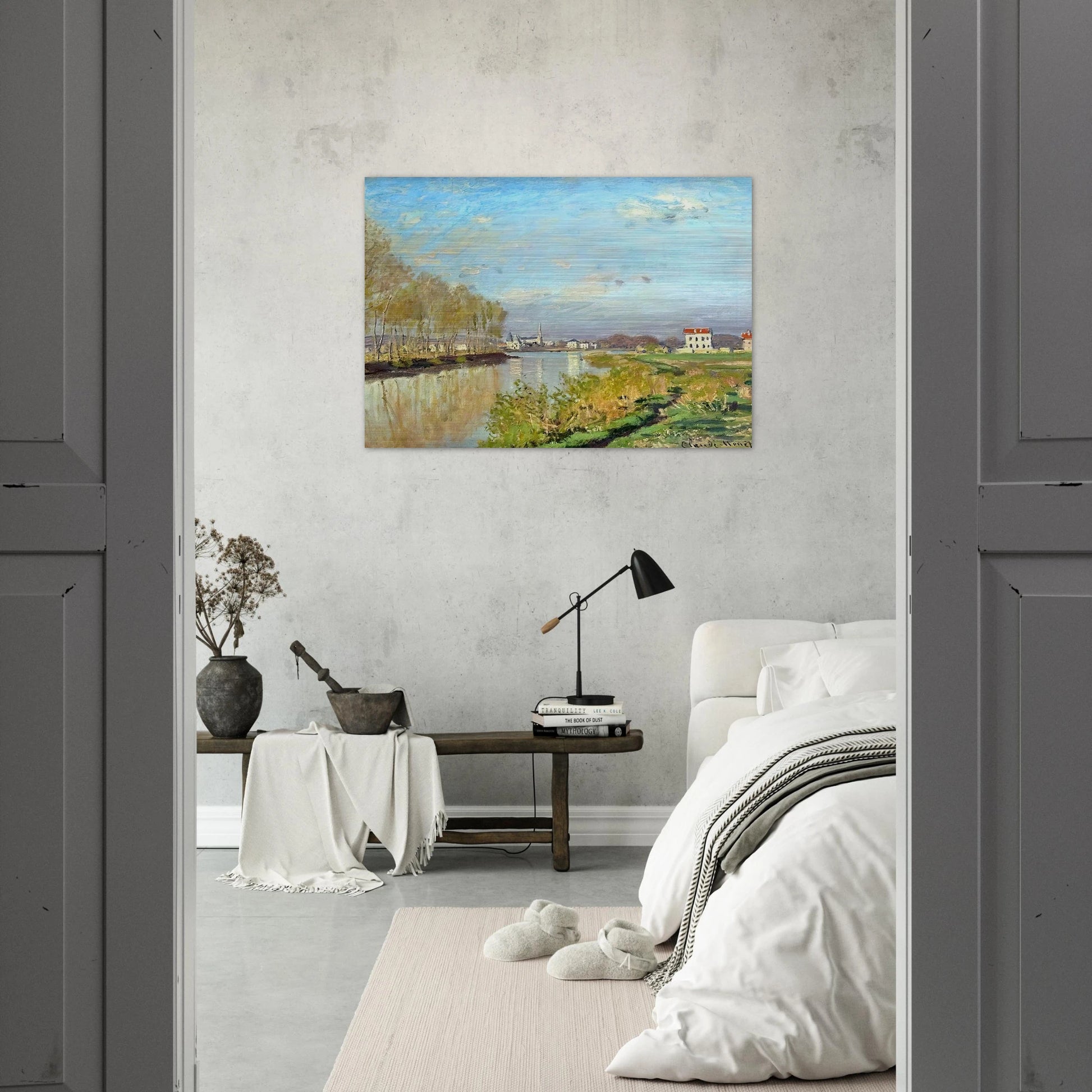 Argenteuil, The Seine - claude monet Brushed Aluminum Print - 70x100 cm / 28x40 inches | claude monet Aluminum Print | claude monet Prints