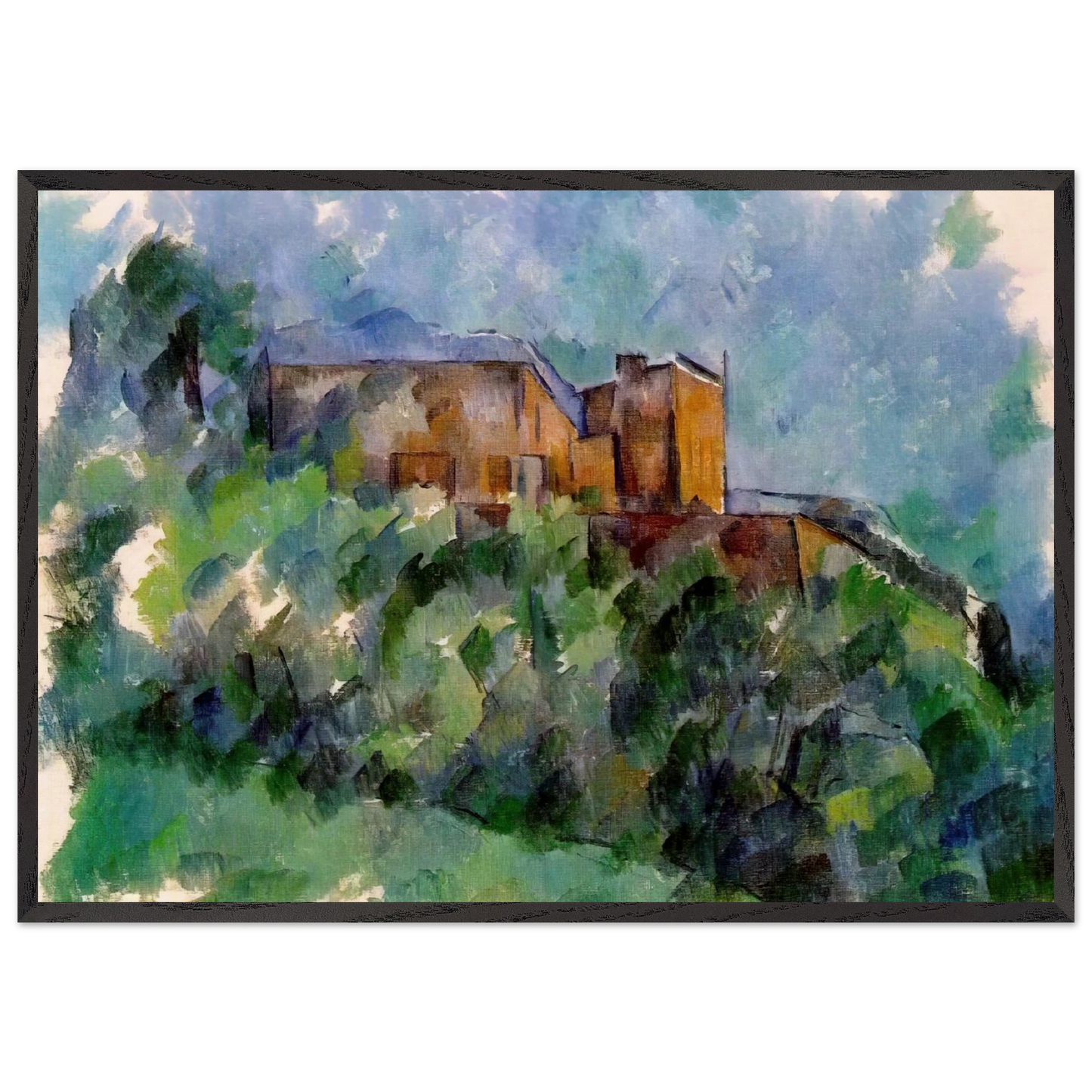 Chateau Noir - Paul Cezanne 70x100 cm / 28x40 inches Framed Art Print – Black Wooden Frame