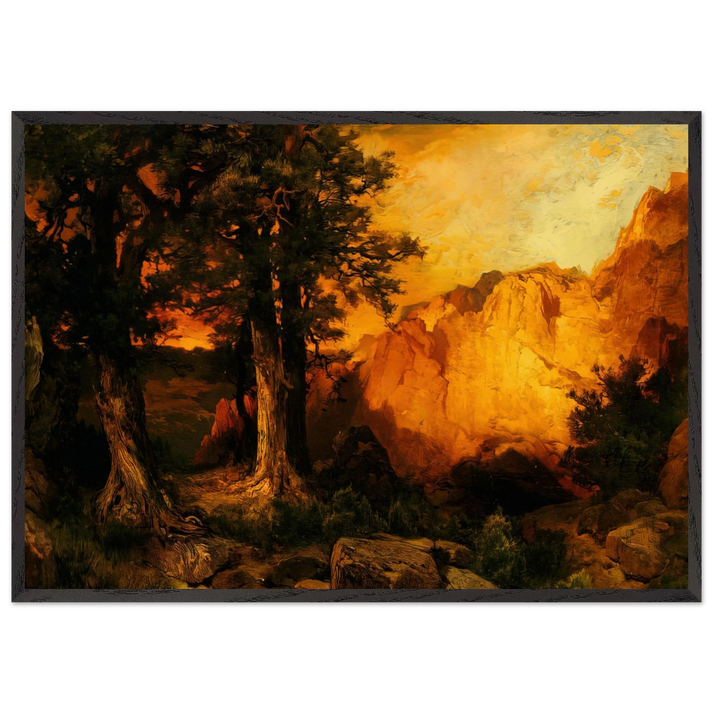 The Grand Canyon - Thomas Moran 70x100 cm / 28x40 inches Framed Art Print – Black Wooden Frame
