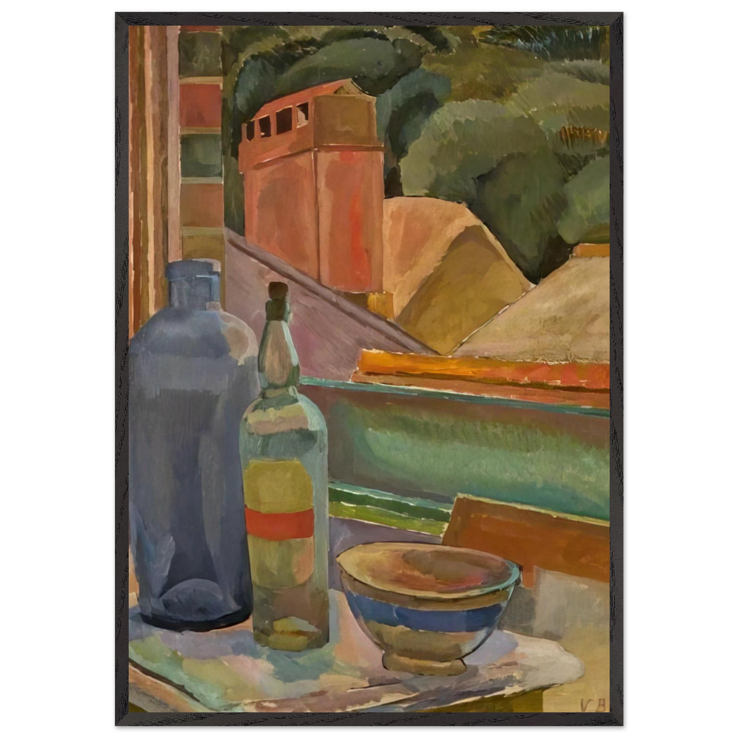 WINDOW STILL LIFE 1915 - Vanessa Bell Framed Art Print – Black Wooden Frame - Default Title - -Framed Art Print