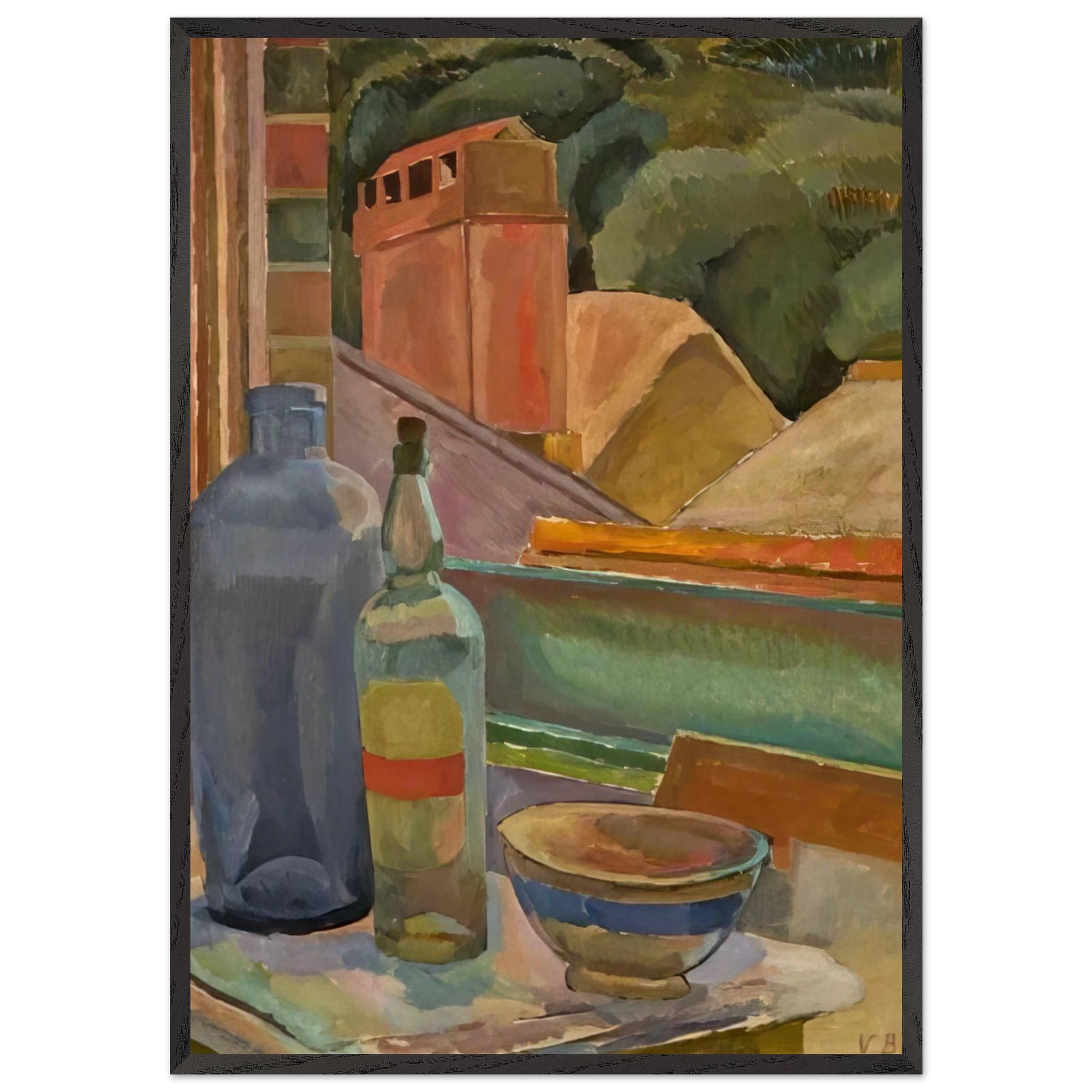 WINDOW STILL LIFE 1915 - Vanessa Bell Framed Art Print – Black Wooden Frame - Default Title - -Framed Art Print