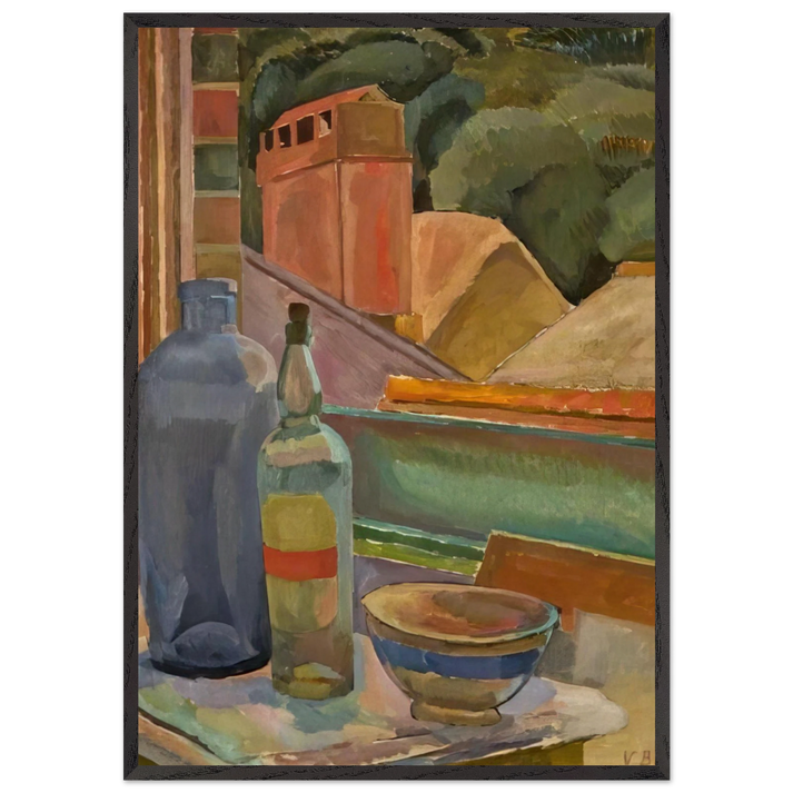WINDOW STILL LIFE 1915 - Vanessa Bell 70x100 cm / 28x40 inches Framed Art Print – Black Wooden Frame