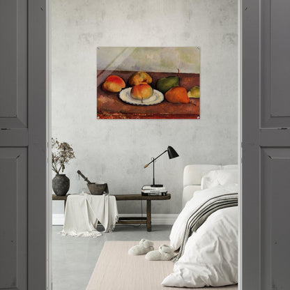 Still Life Plate and Fruit - Paul Cézanne Acrylic Print - 70x100 cm / 28x40″ inches