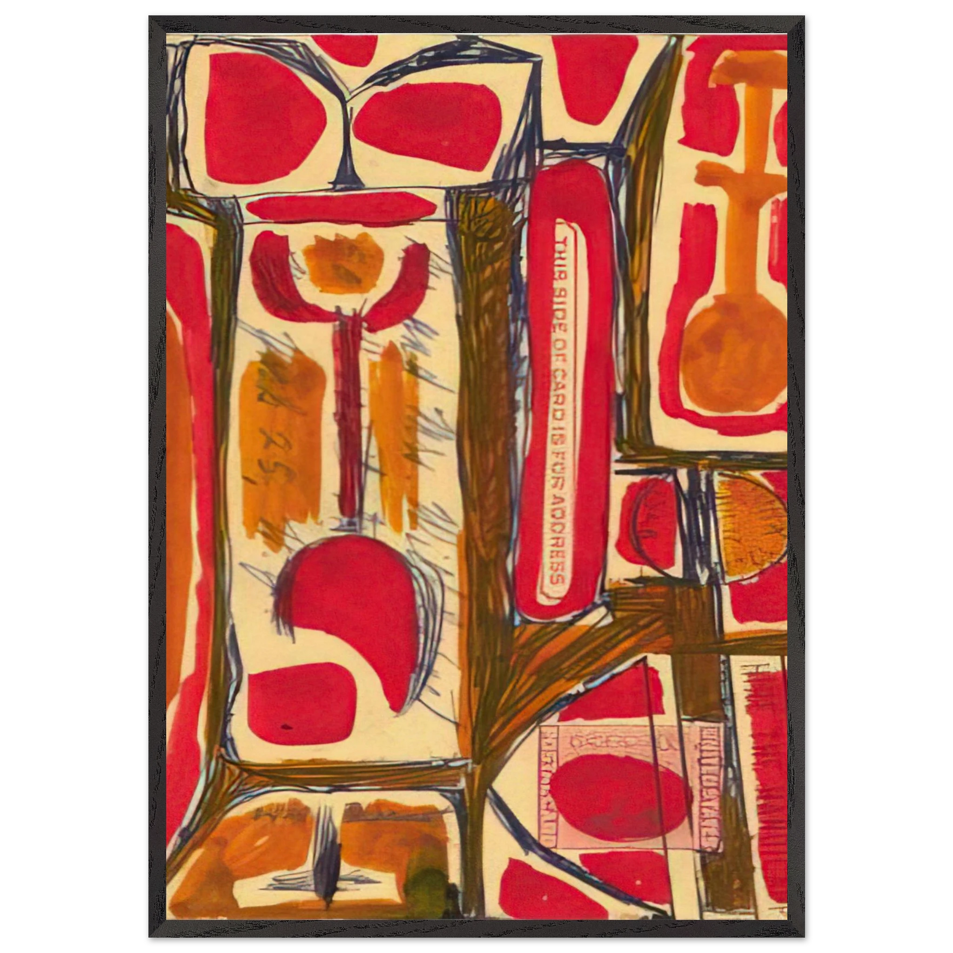 Untitled - 1954 United States - Will Barnet Framed Art Print – Black Wooden Frame - Default Title - -Framed Art Print