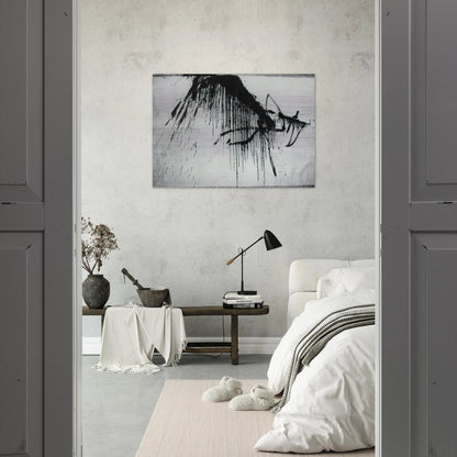 NIGHT IN THE HOTEL ABSTRACT IN BLACK AND WHITE - Salvador Dali Brushed Aluminum Print - 70x100 cm / 28x40 inches | Salvador Dali Aluminum Print | Salvador Dali Prints