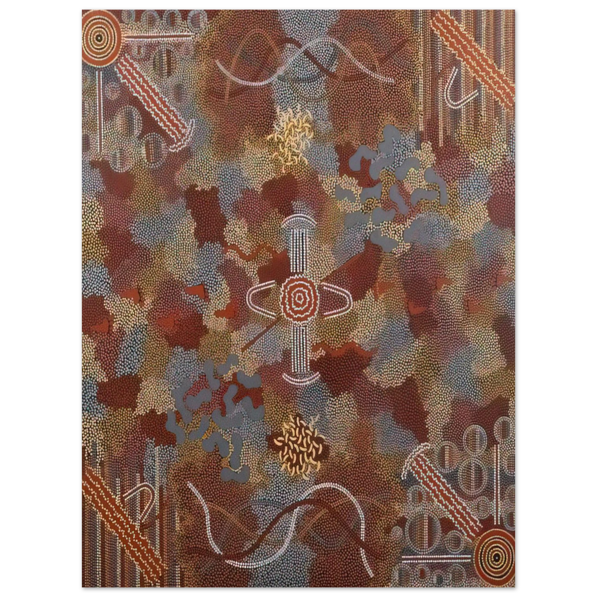 Clifford Possum Tjapaltjarri - Frog Dreaming - 1989 Fine Art Poster - Default Title