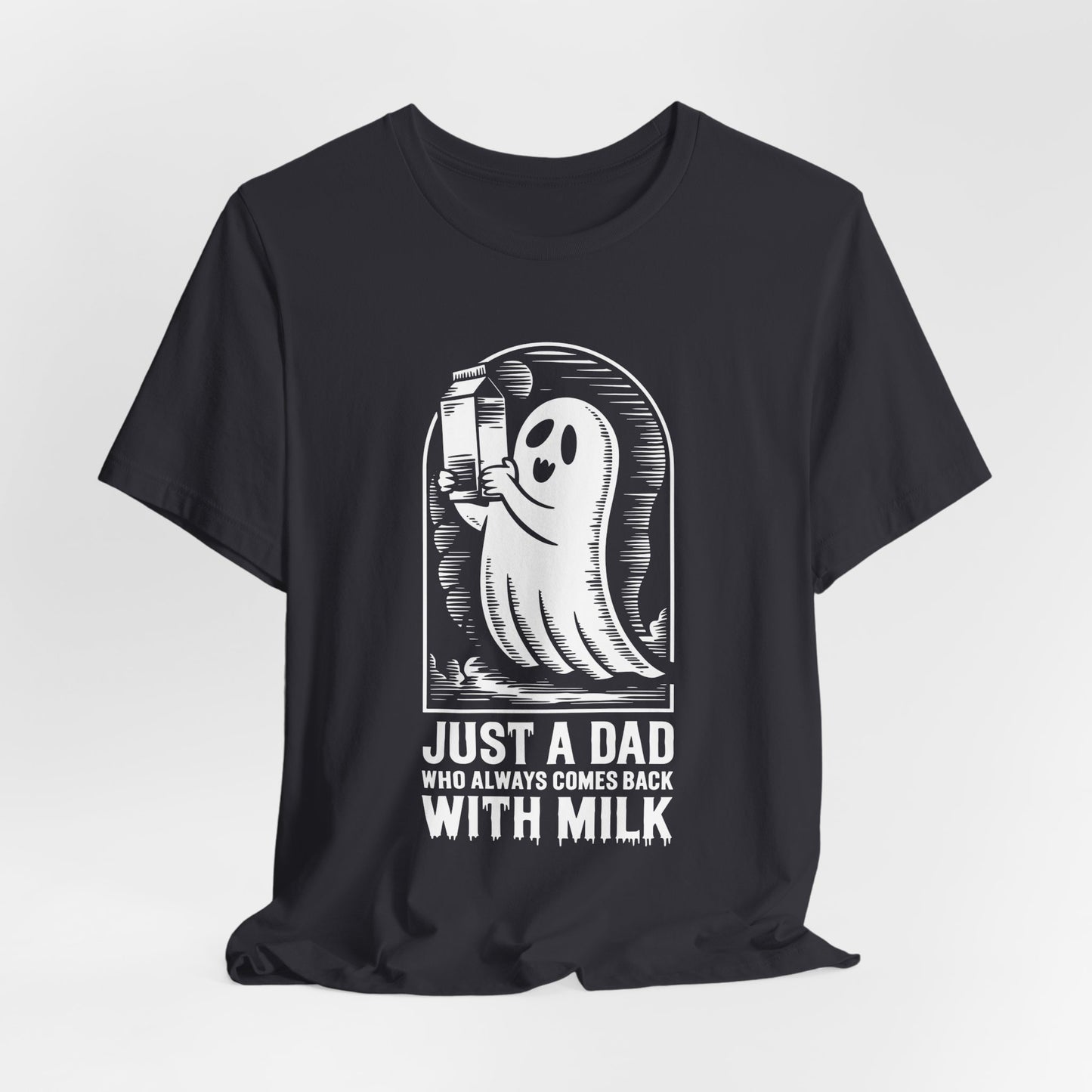just a dad who always came back with milk halloween T-shirt - Maglietta Unisex in Jersey a Maniche Corte