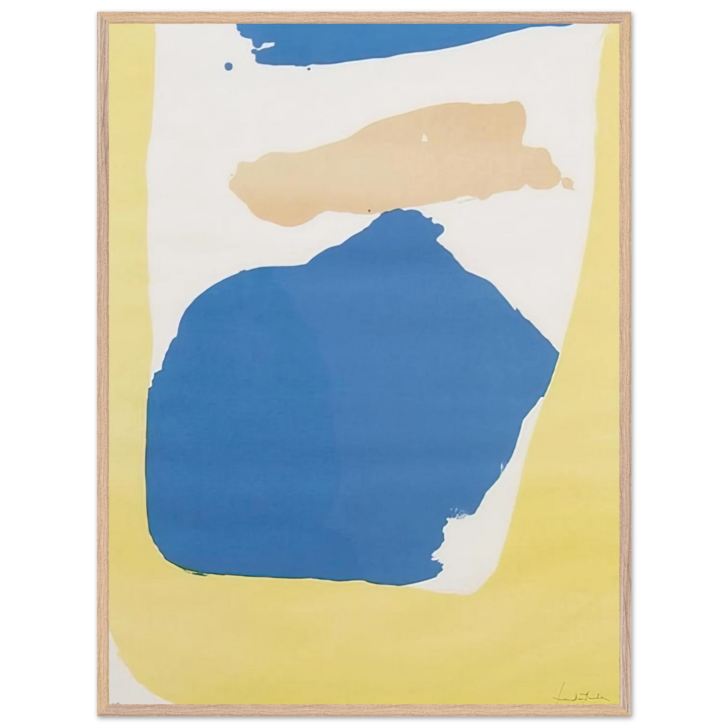 Helen Frankenthaler - Frankenthaler Preview - 1965 Wall art - 28x43  cm / XL (11x17 Inches) - Premium Wooden Framed Poster With Fine Art Paper - Black frame