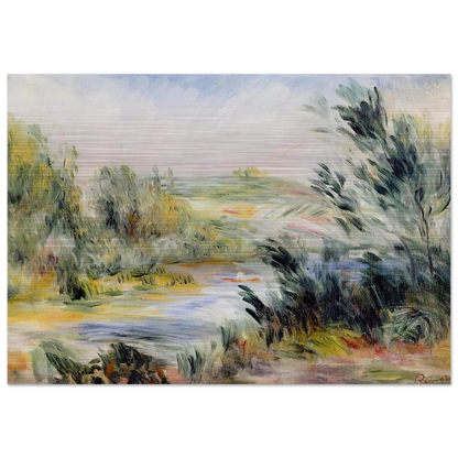 The Banks of a River, Rower in a Boat - Pierre-Auguste Renoir Brushed Aluminum Print - 70x100 cm / 28x40 inches | Pierre-Auguste Renoir Aluminum Print | Pierre-Auguste Renoir Prints