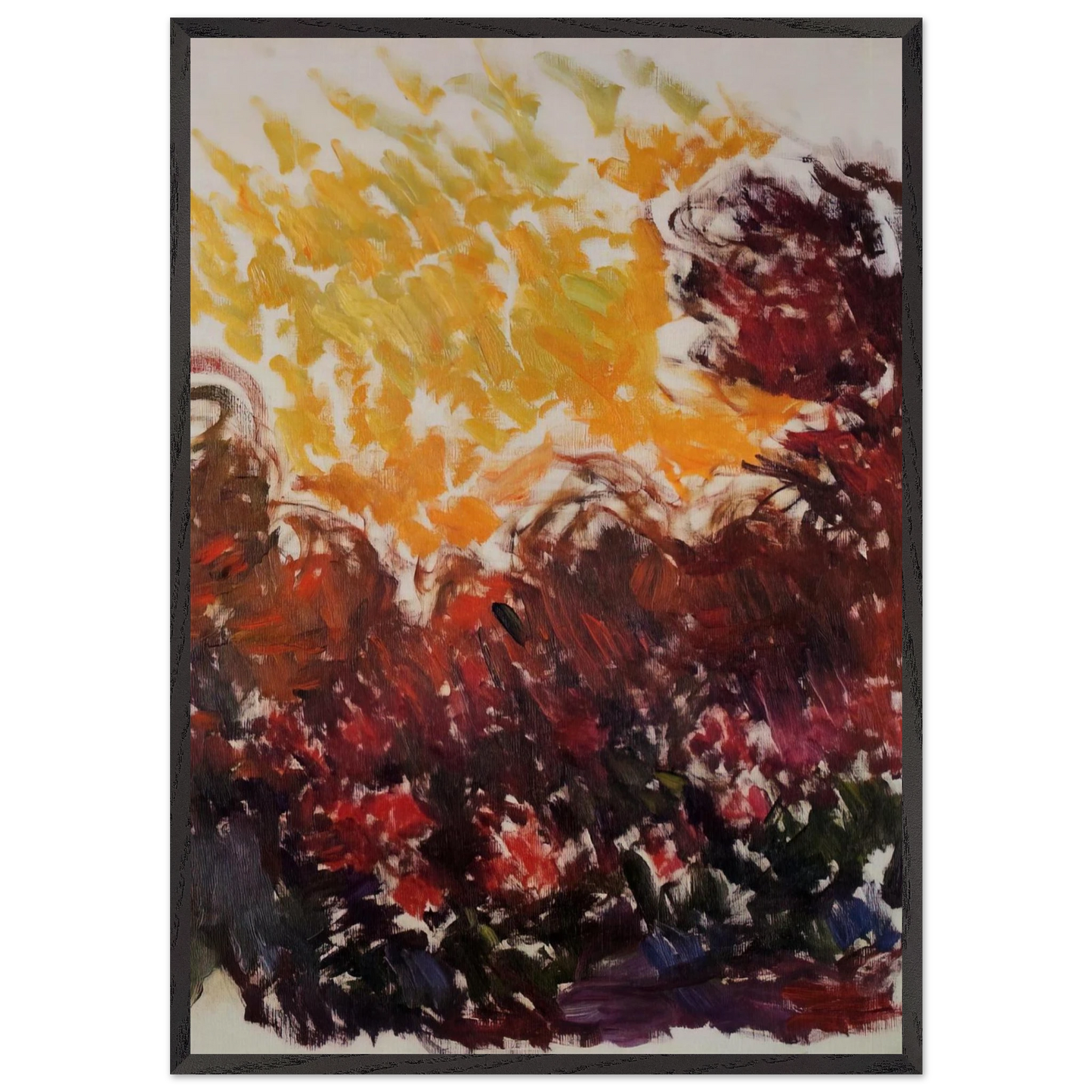 The Garden at Giverny - claude monet Framed Art Print – Black Wooden Frame - Default Title - -Framed Art Print