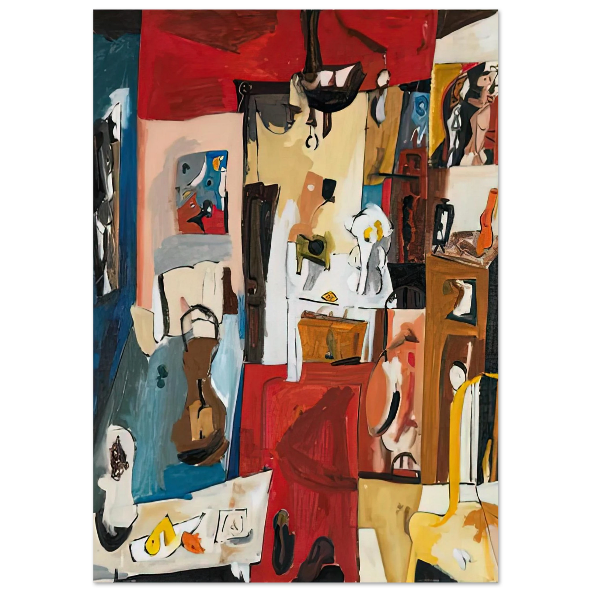 Helen Frankenthaler - 21st Street Studio, 1950- Wall Art - 60x80 cm / 24x32 inches - Fine Art Poster - -