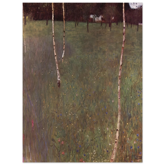 Gustav Klimt - FARMHOUSES WITH BIRCH TREES Fine Art Poster - Default Title
