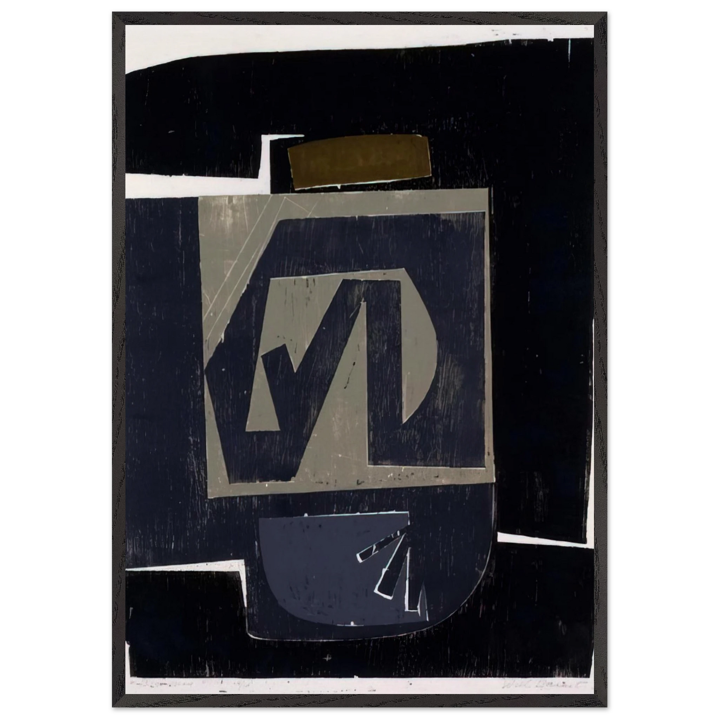 Big Grey - 1962 United States - Will Barnet Framed Art Print – Black Wooden Frame - Default Title - -Framed Art Print