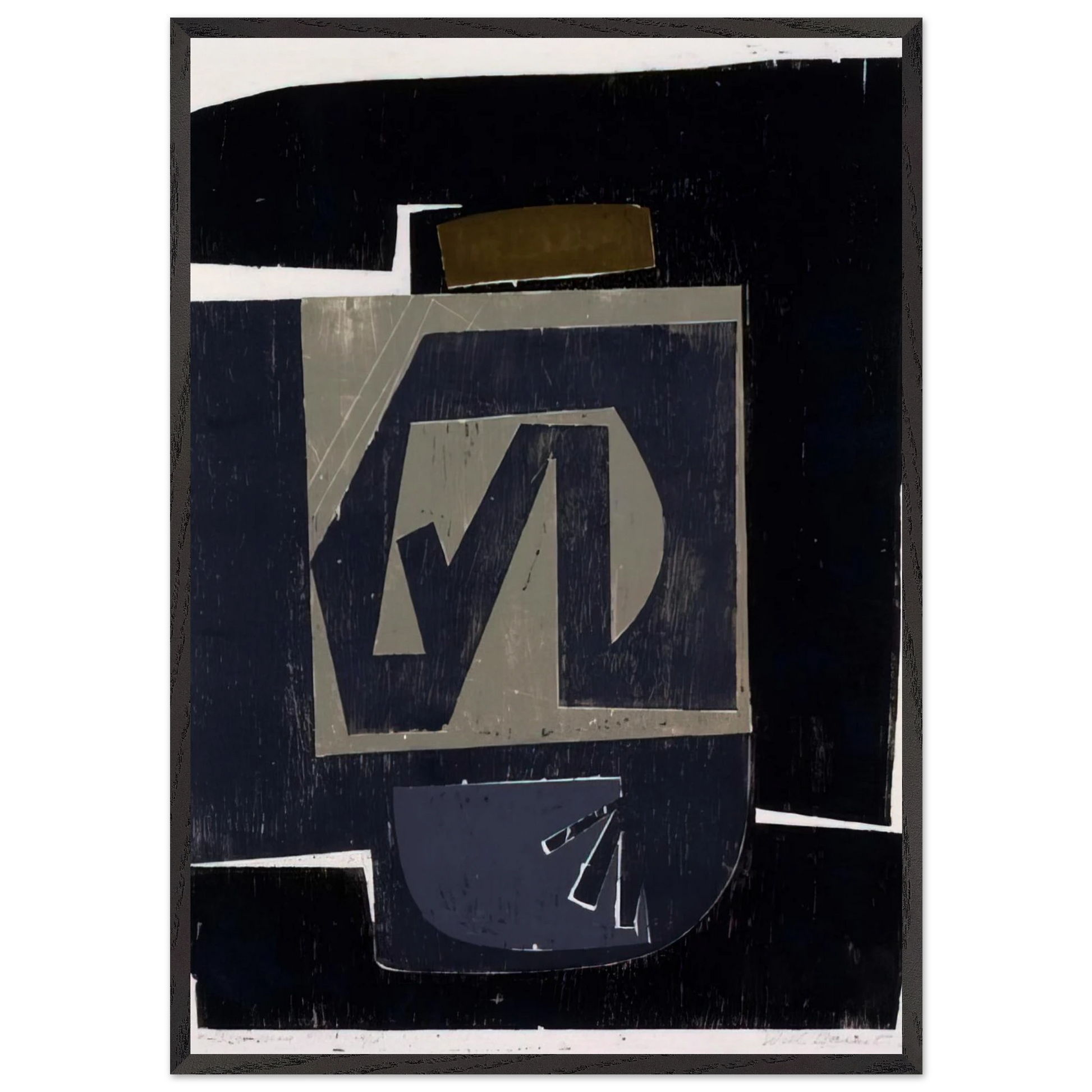 Big Grey - 1962 United States - Will Barnet Framed Art Print – Black Wooden Frame - Default Title - -Framed Art Print