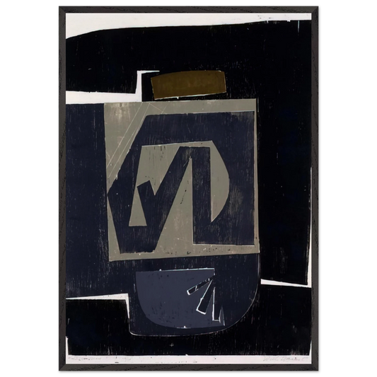 Big Grey - 1962 United States - Will Barnet Framed Art Print – Black Wooden Frame - Default Title - -Framed Art Print