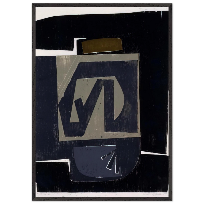 Big Grey - 1962 United States - Will Barnet 70x100 cm / 28x40 inches Framed Art Print – Black Wooden Frame