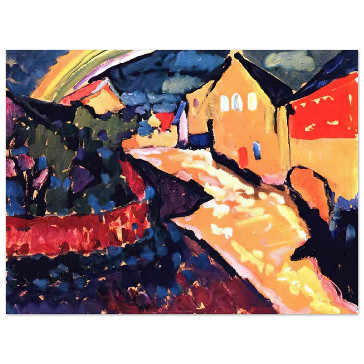 Wassily Kandinsky - MURNAU WITH RAINBOW 1909  75x100 cm / 30x40inches Fine Art Poster
