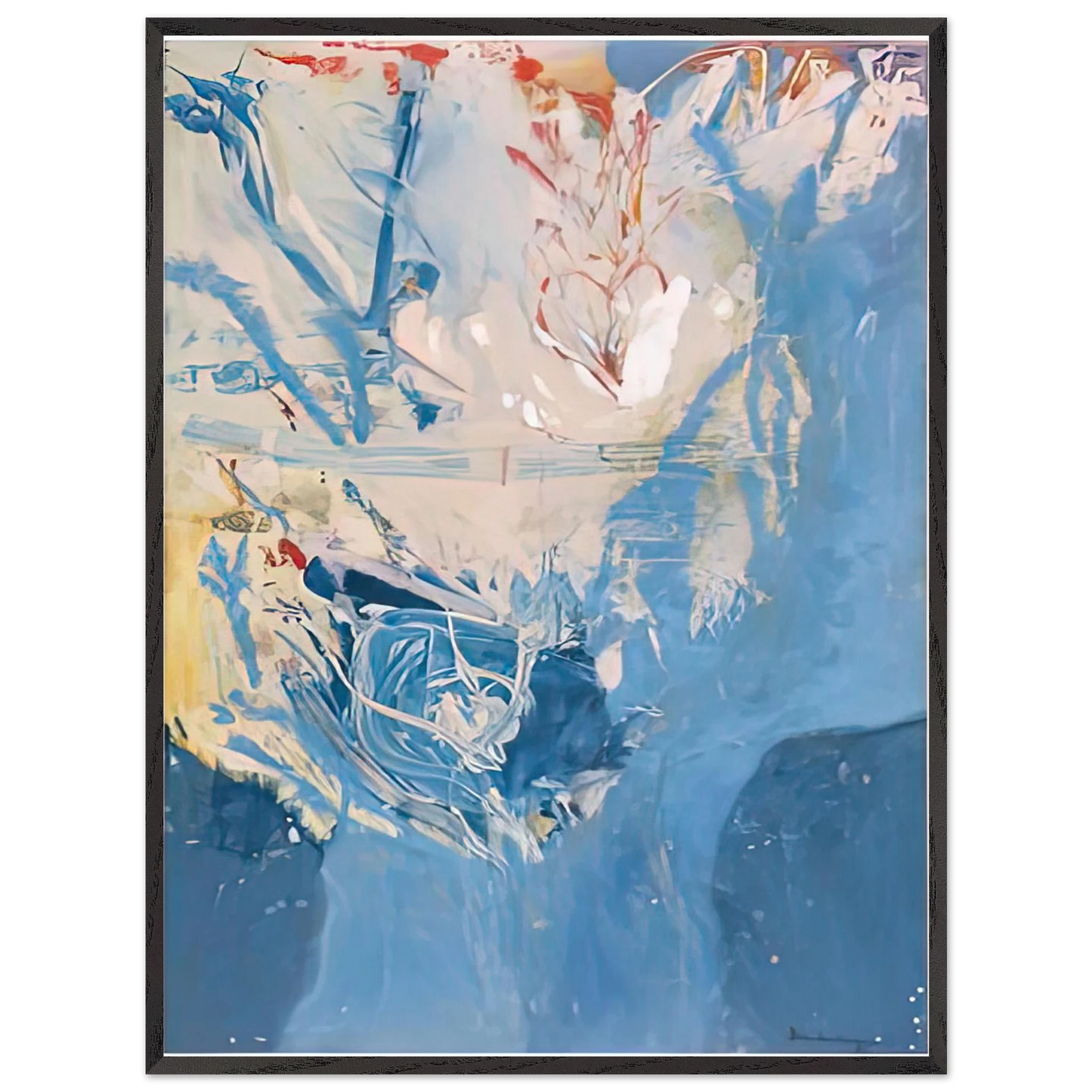 Helen Frankenthaler - Blue Territory, 1955- Wall Art - 21x29.7 cm / 8x12" - Premium Wooden Framed Poster With Fine Art Paper - Wood frame
