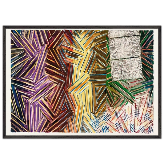 BETWEEN THE CLOCK AND THE BED 1989 0 - Jasper Johns Framed Art Print – Black Wooden Frame - Default Title - -Framed Art Print