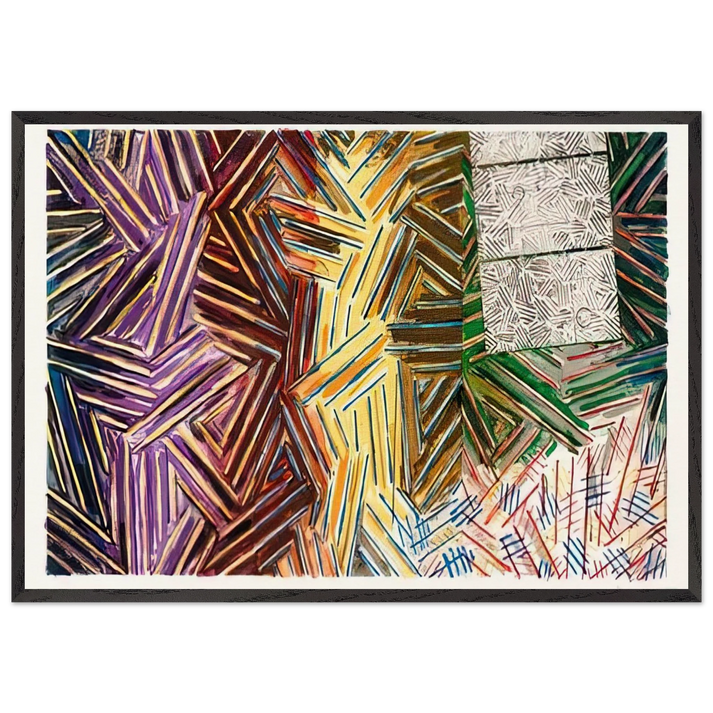 BETWEEN THE CLOCK AND THE BED 1989 0 - Jasper Johns 70x100 cm / 28x40 inches Framed Art Print – Black Wooden Frame