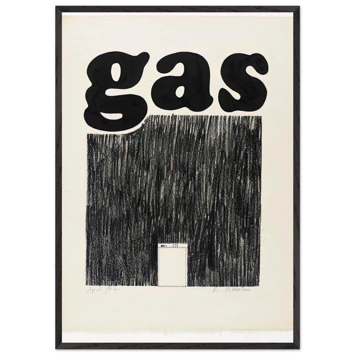 GAS 1962 - Edward Ruscha 70x100 cm / 28x40 inches Framed Art Print – Black Wooden Frame