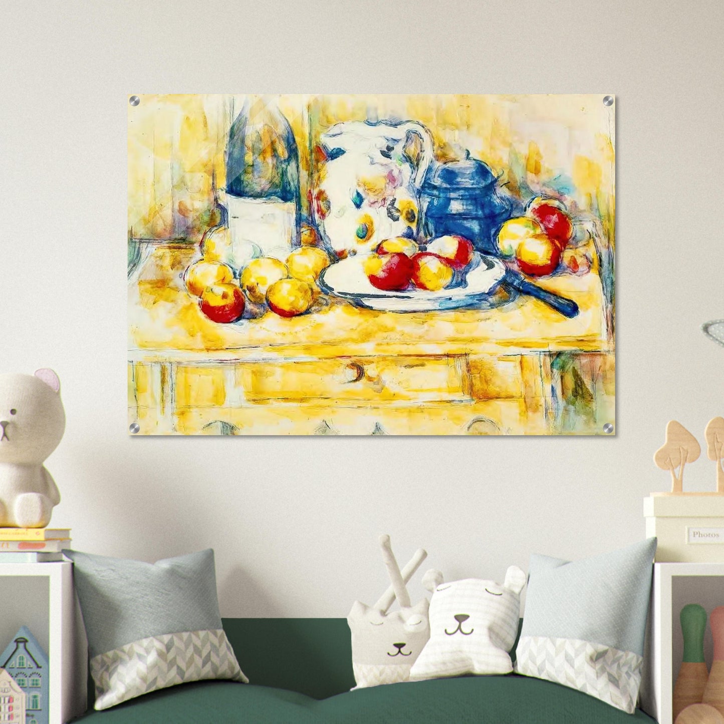 Still Life with Apples, a Bottle and a Milk Pot - Paul Cézanne Acrylic Print - 70x100 cm / 28x40″ inches