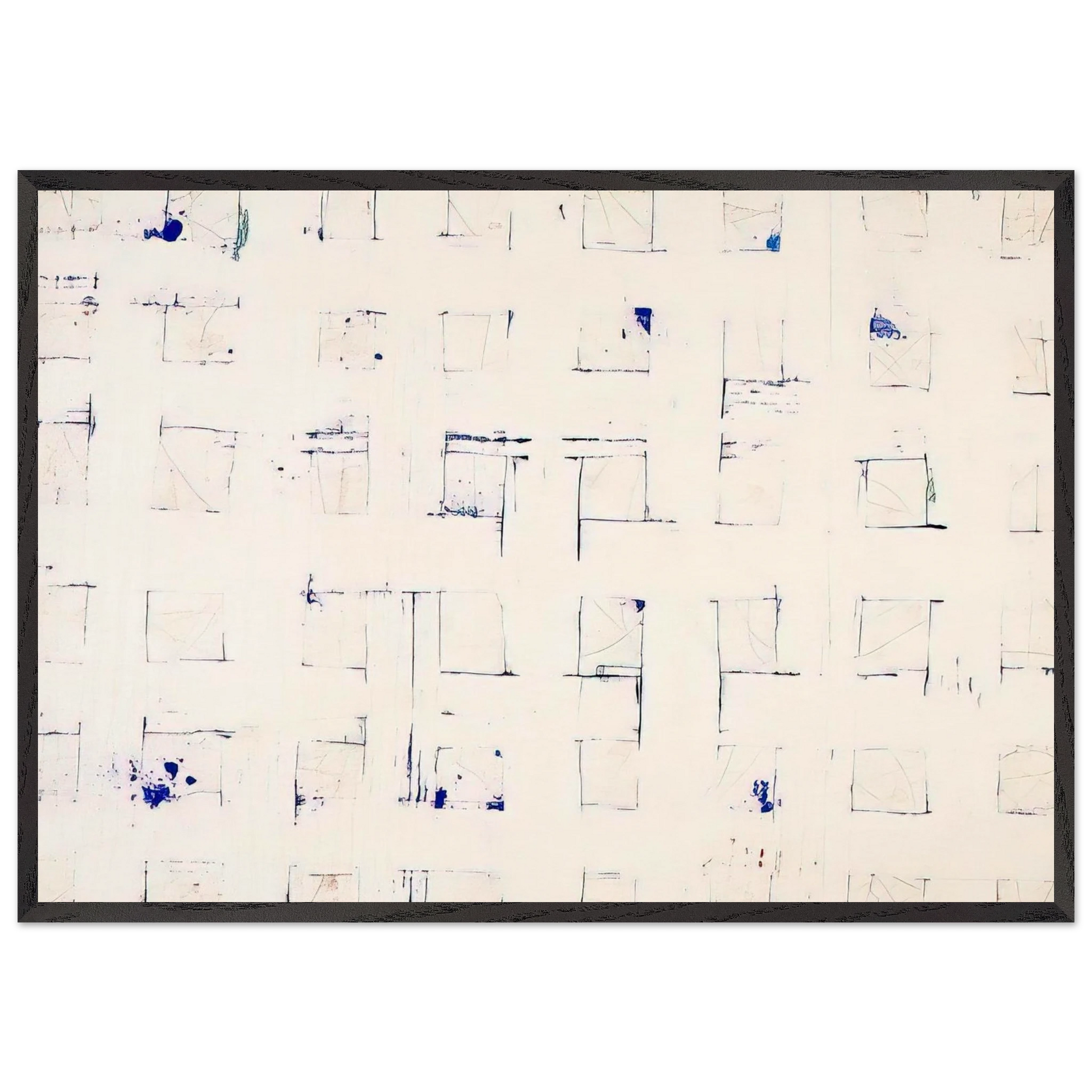 Untitled  SFM83-338  - Sam Francis Framed Art Print – Black Wooden Frame - Default Title - -Framed Art Print