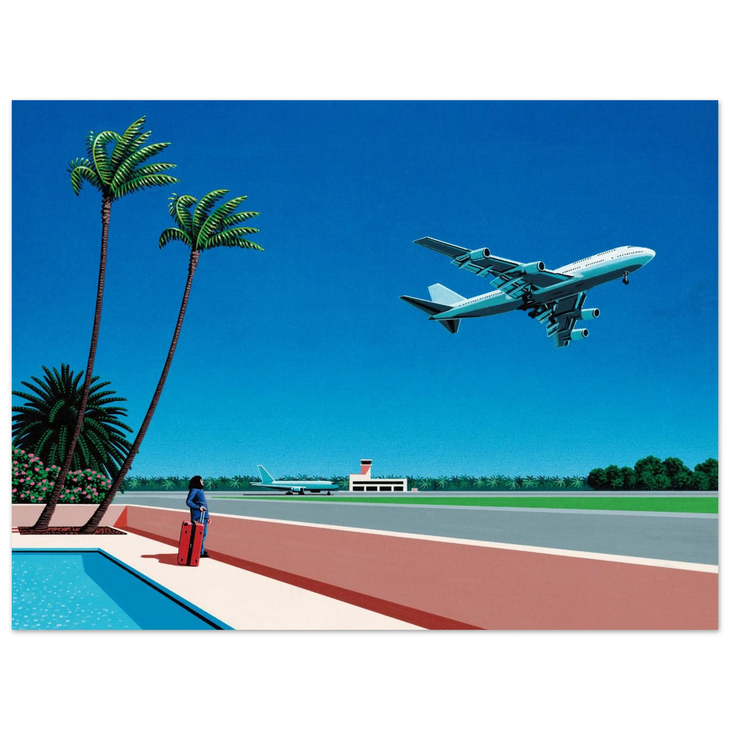Hiroshi Nagai - Finest B-R-E-E-Z-E Takeoff Wall Art - 60x80 cm / 24x32 inches - Premium Wooden Framed Poster With Fine Art Paper - Black frame