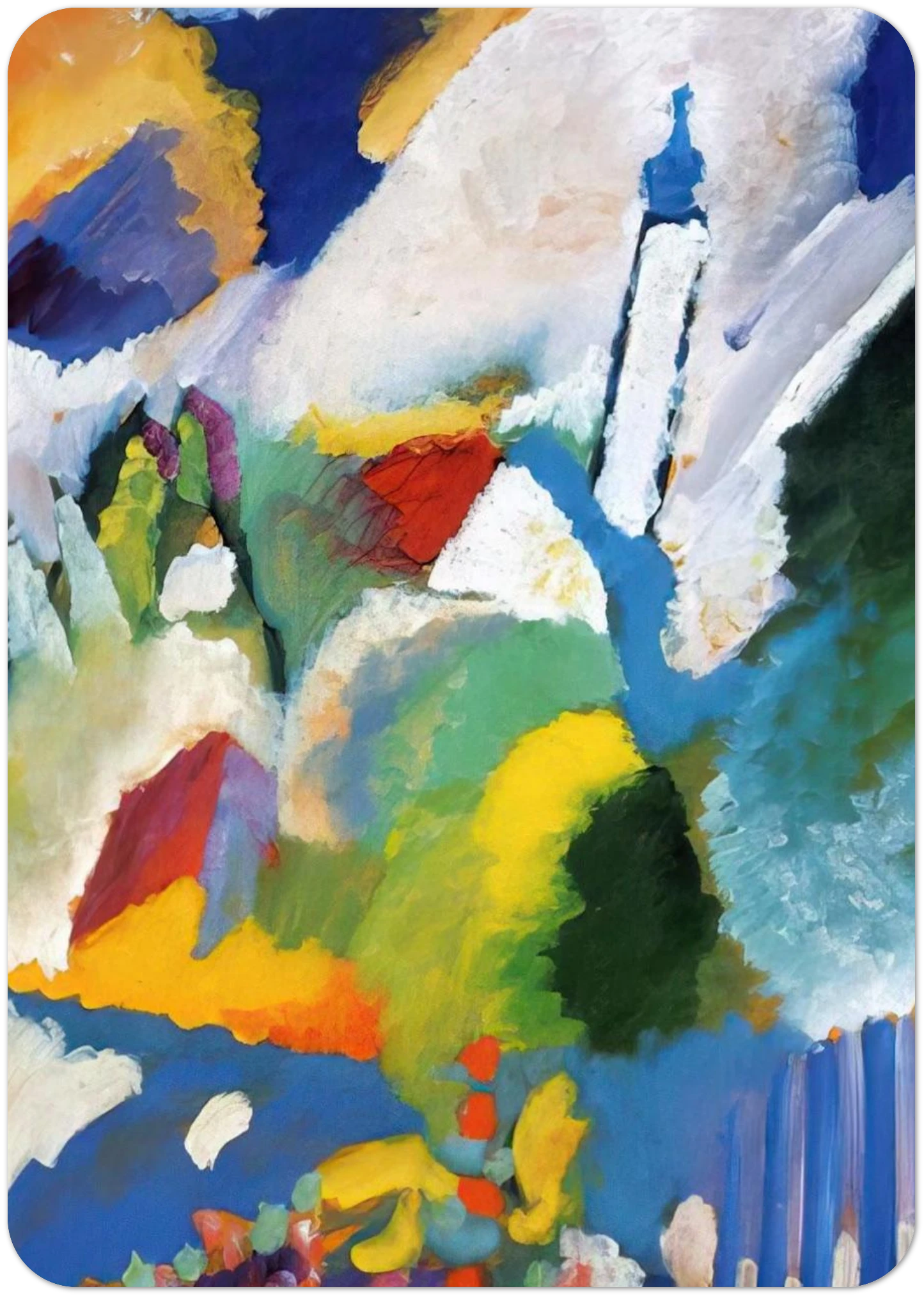 MURNAU WITH A CHURCH 1910 By Wassily Kandinsky Pack of 10 Post Cards | Wassily Kandinsky Post Cards | A6 (10.5 x 14.8 cm) - 4.1 x 5.8 inches