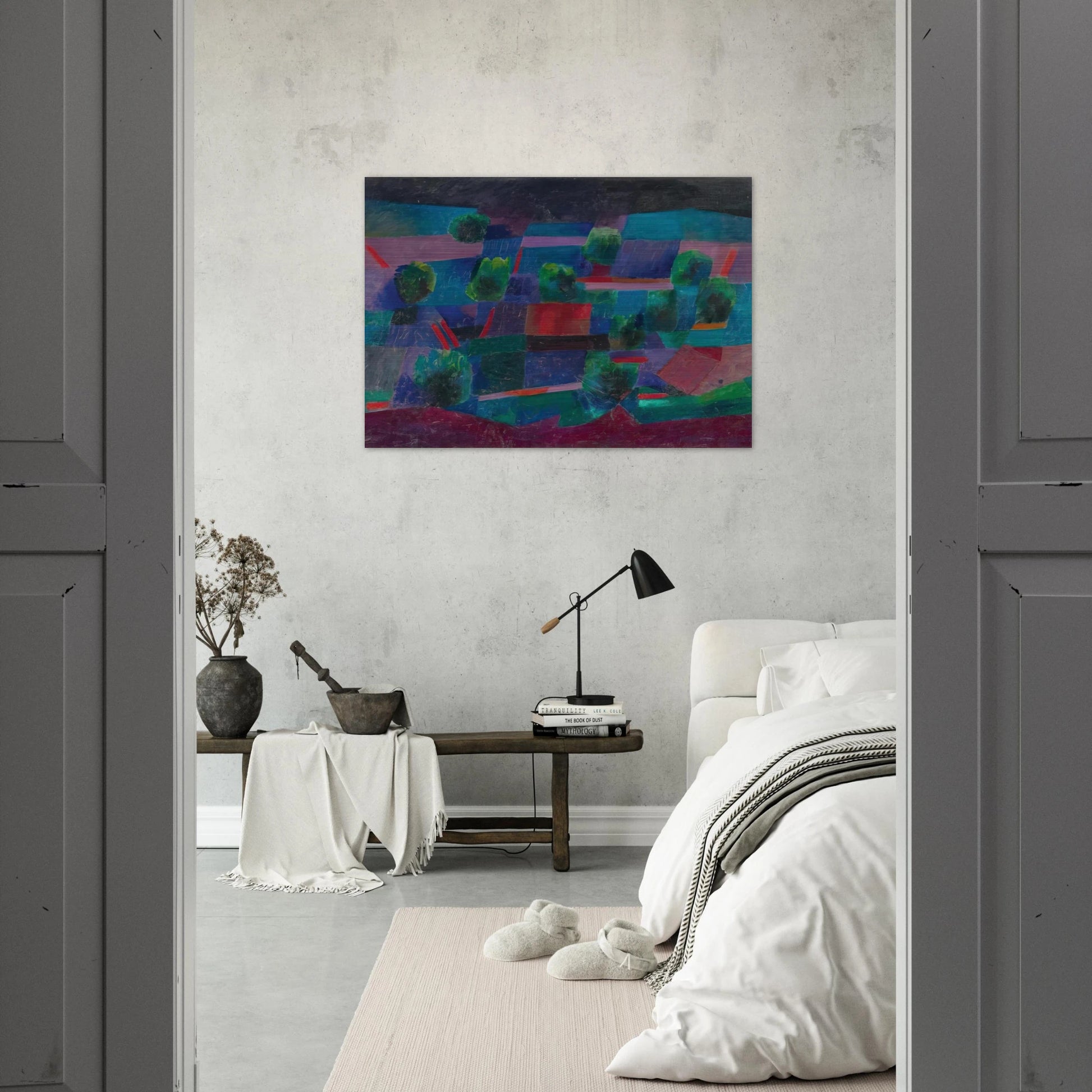 Moonlit Landscape - 1958 - Johannes Itten Brushed Aluminum Print - 70x100 cm / 28x40 inches | Johannes Itten Aluminum Print | Johannes Itten Prints