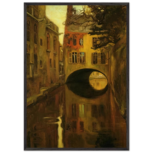 HOUSE OVER THE BRIDGE - Diego Rivera Framed Art Print – Black Wooden Frame - Default Title - -Framed Art Print