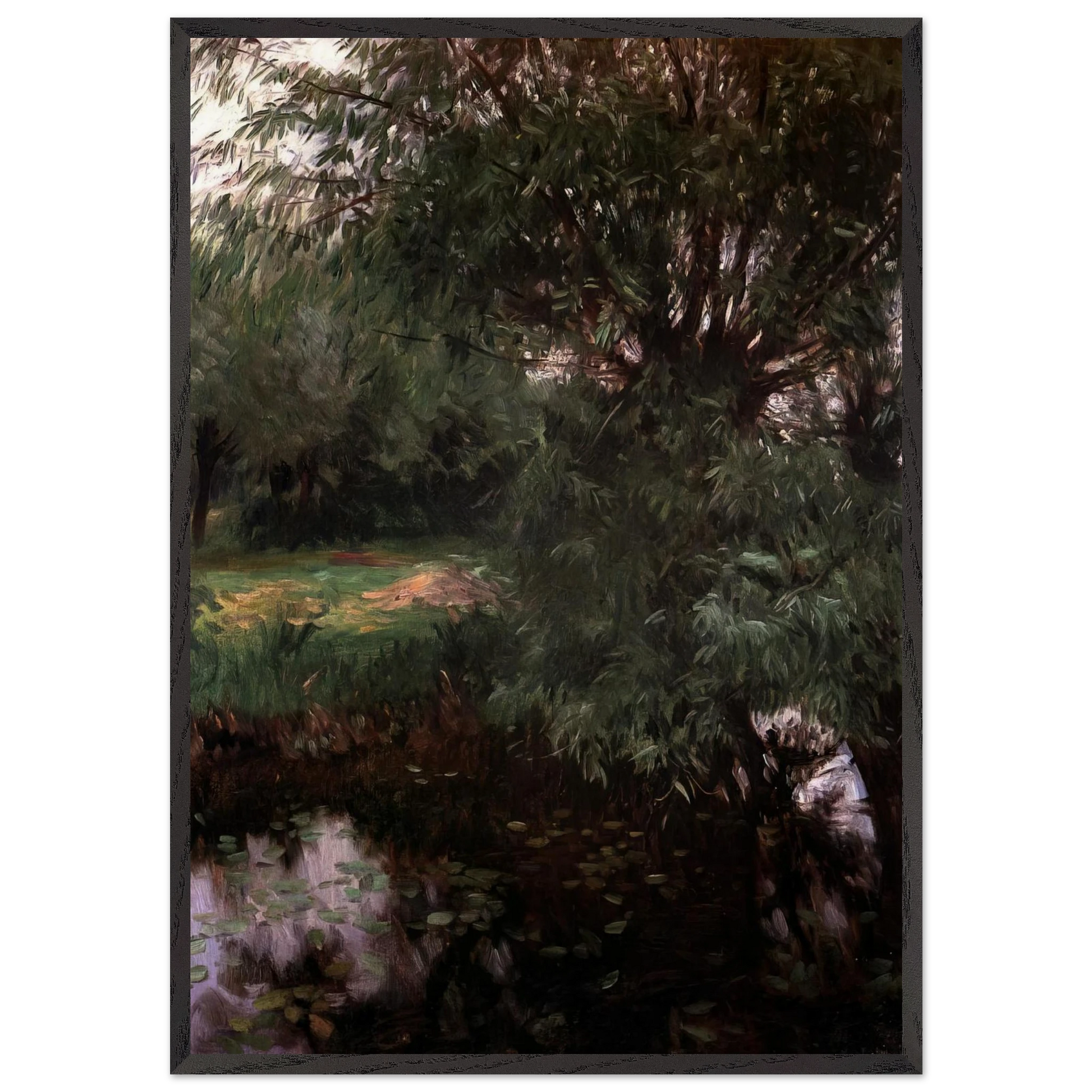 A Backwater at Wargrave - John Singer Sargent Framed Art Print – Black Wooden Frame - Default Title - -Framed Art Print
