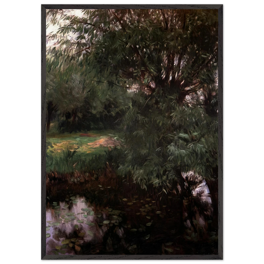 A Backwater at Wargrave - John Singer Sargent Framed Art Print – Black Wooden Frame - Default Title - -Framed Art Print