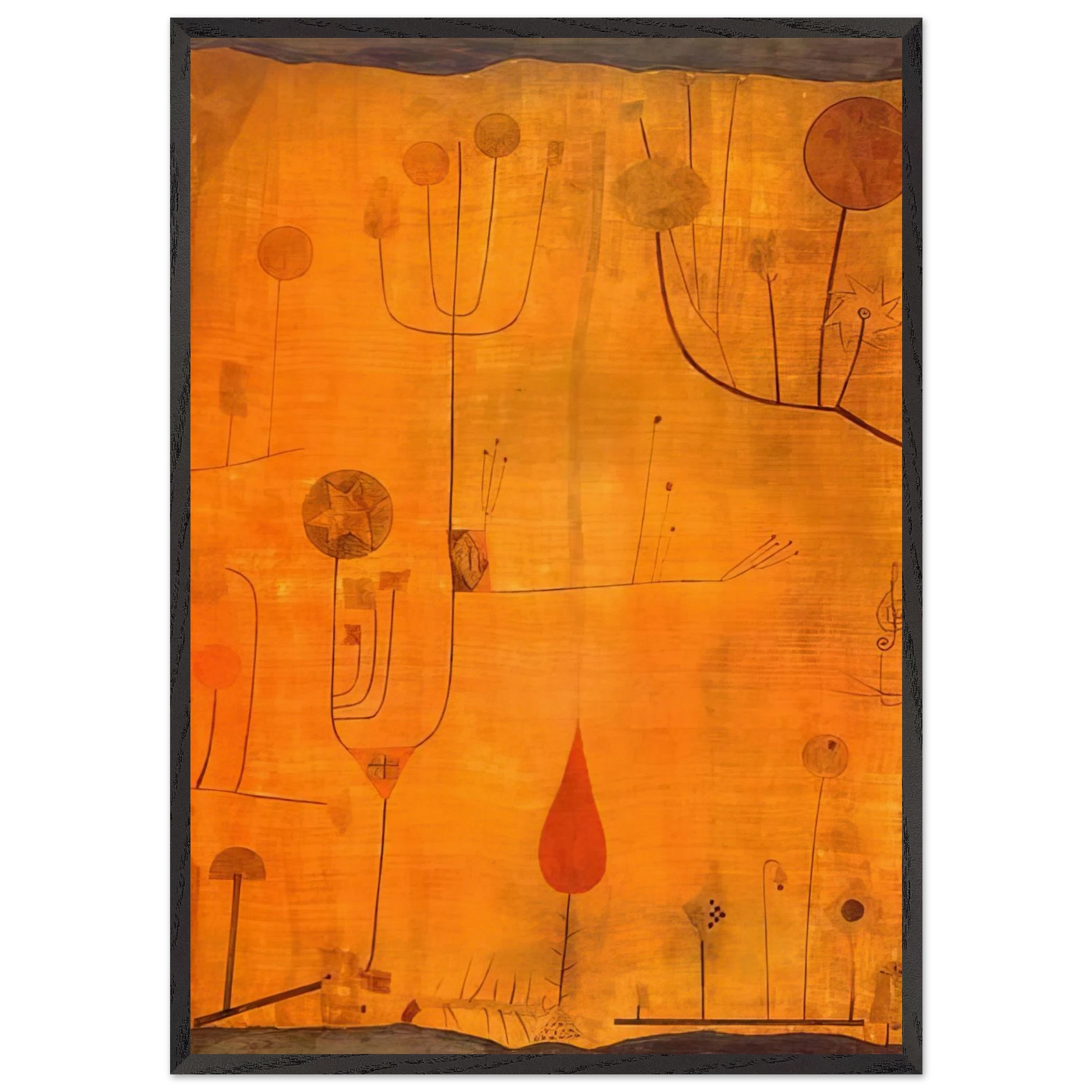 FRUITS ON RED 1930 - Paul Klee Framed Art Print – Black Wooden Frame - Default Title - -Framed Art Print