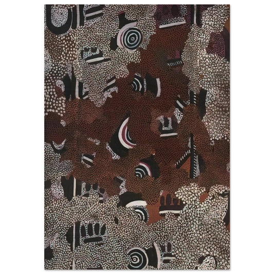 Bush Fire II - 1972 - Clifford Possum Tjapaltjarri Brushed Aluminum Print - 70x100 cm / 28x40 inches | Clifford Possum Tjapaltjarri Aluminum Print | Clifford Possum Tjapaltjarri Prints