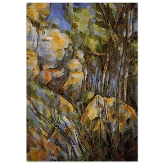 Rocks near the Caves below the Chateau Noir - Paul Cézanne Brushed Aluminum Print - 70x100 cm / 28x40 inches | Paul Cézanne Aluminum Print | Paul Cézanne Prints