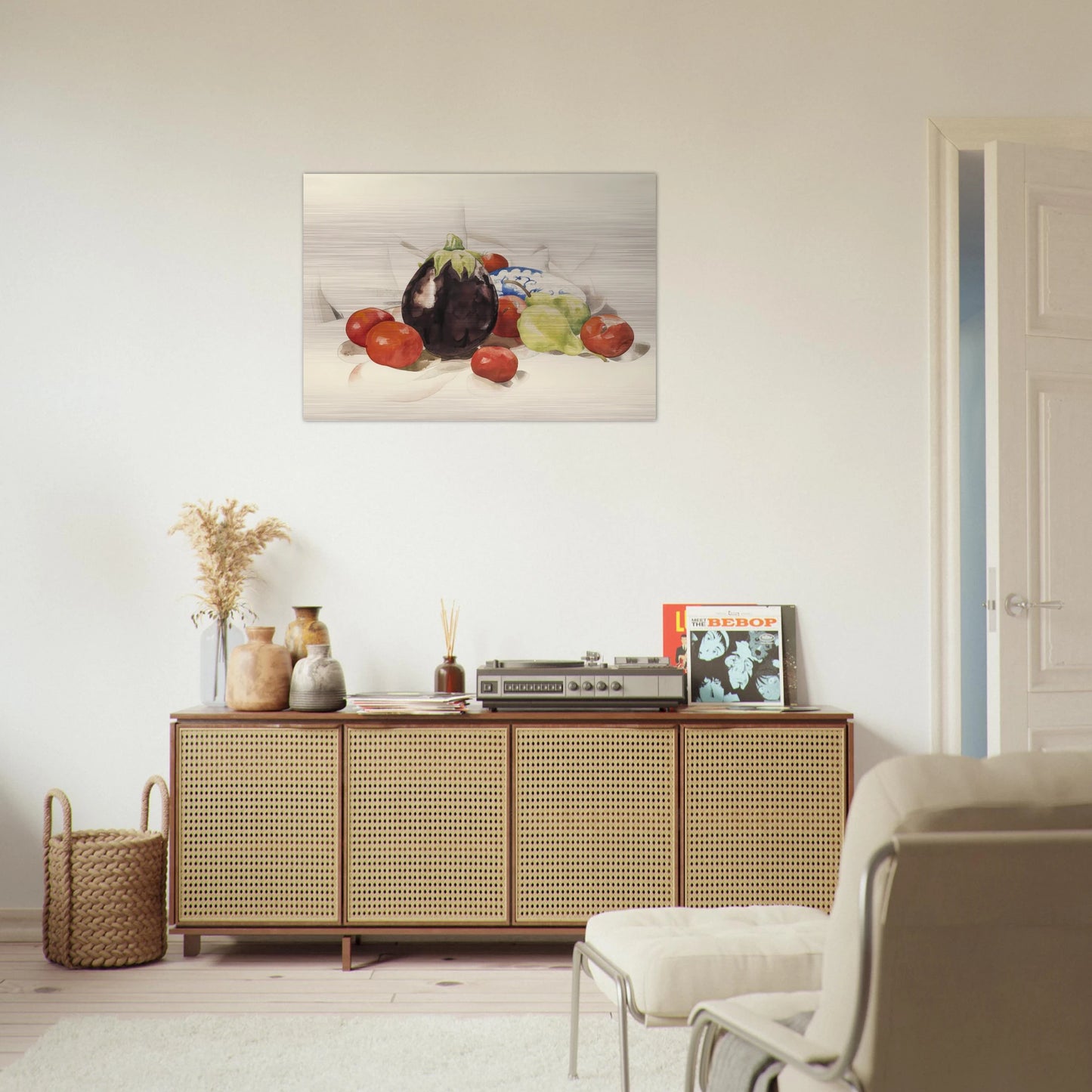 Eggplant and Tomatoes - 1926 - Charles Demuth Brushed Aluminum Print - 70x100 cm / 28x40 inches | Charles Demuth Aluminum Print | Charles Demuth Prints