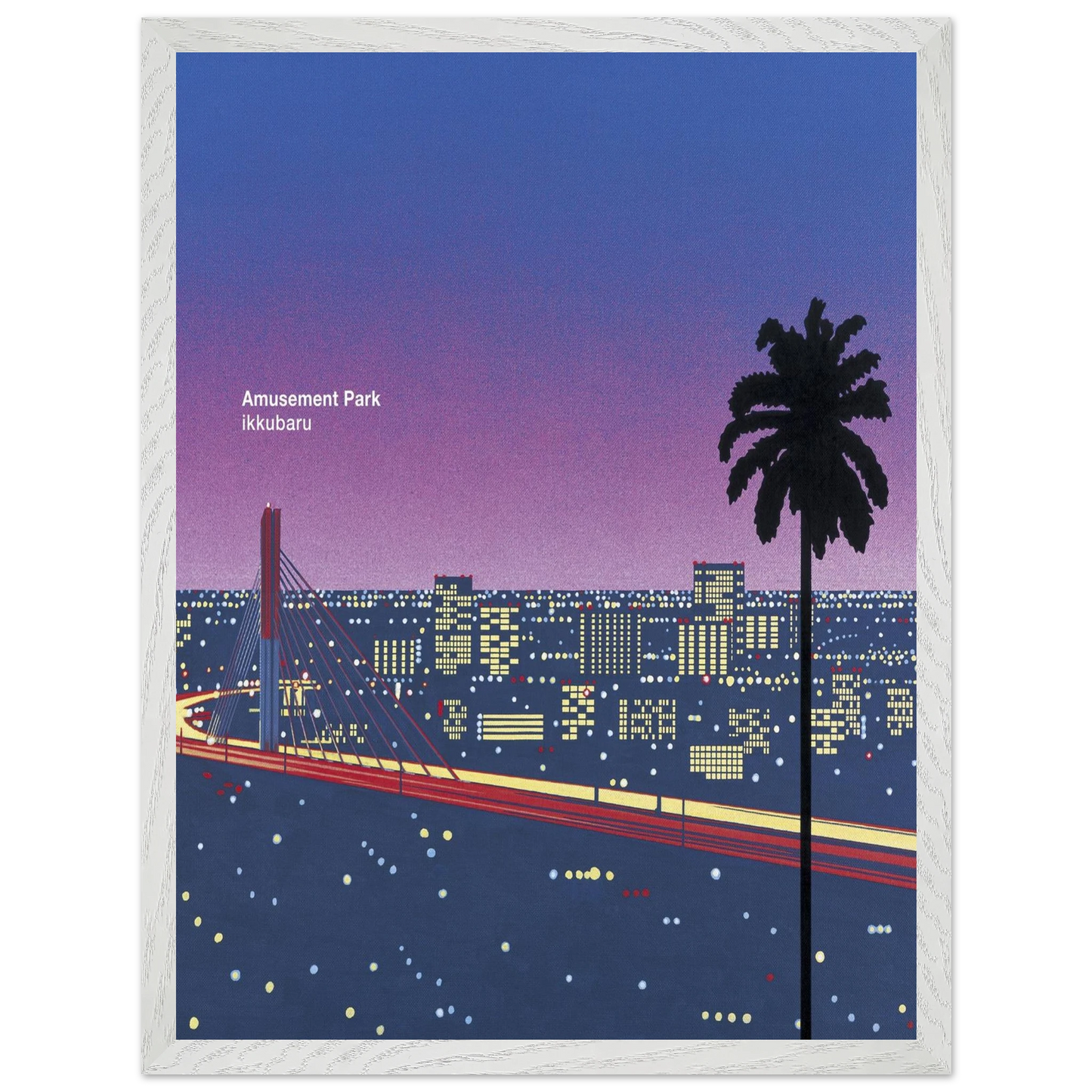 Hiroshi Nagai - Ikkubaru Amusement City Wall Art - 30x40 cm / 12x16 inches - Fine Art Poster - -
