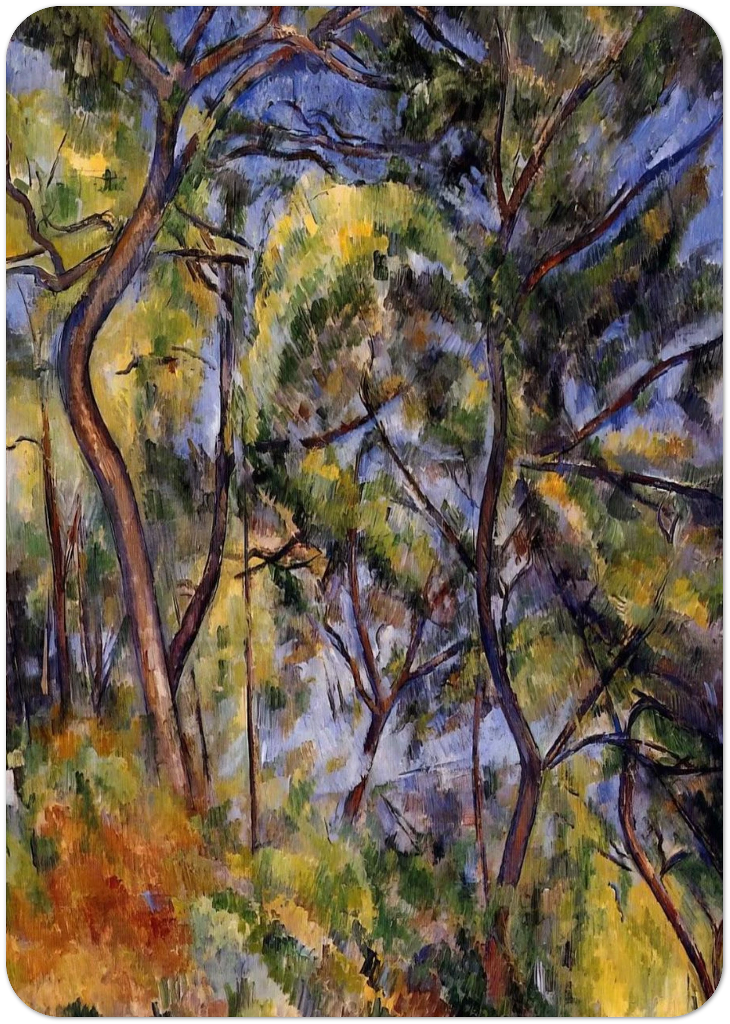 Forest By Paul Cézanne Pack of 10 Post Cards | Paul Cézanne Post Cards | A6 (10.5 x 14.8 cm) - 4.1 x 5.8 inches