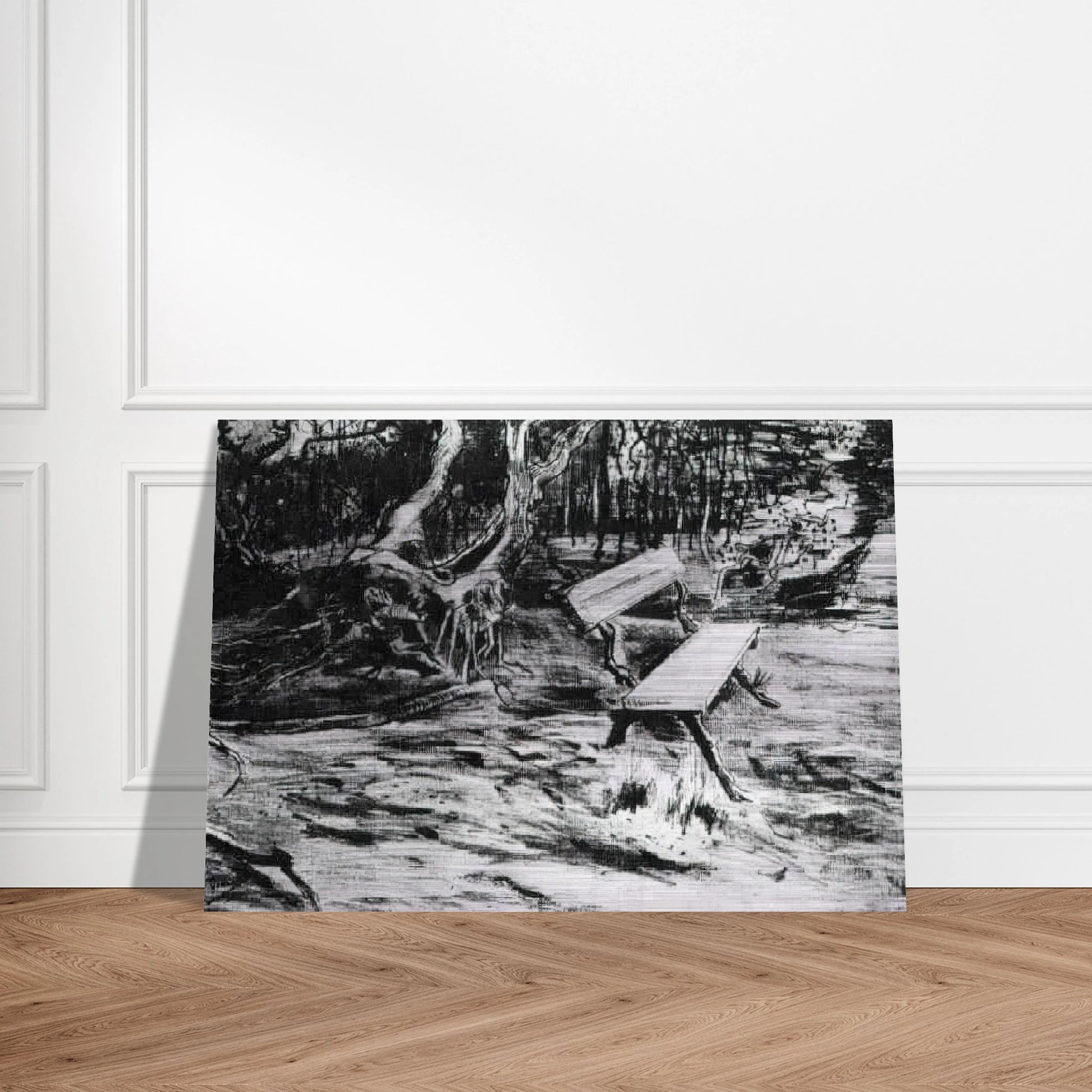 Bench in a Wood - Vincent van Gogh Brushed Aluminum Print - 70x100 cm / 28x40 inches | Vincent van Gogh Aluminum Print | Vincent van Gogh Prints