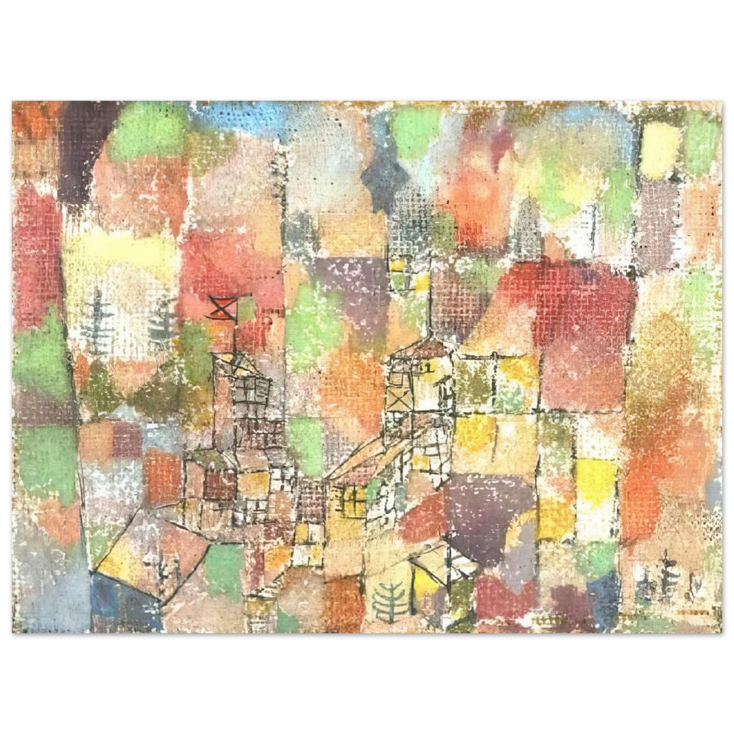 Paul Klee - TWO COUNTRY HOUSES 1918 Fine Art Poster - Default Title