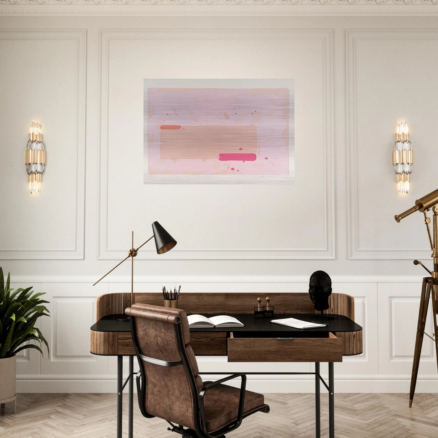 Orange, Pink - 1971 - John Hoyland Brushed Aluminum Print - 70x100 cm / 28x40 inches | John Hoyland Aluminum Print | John Hoyland Prints