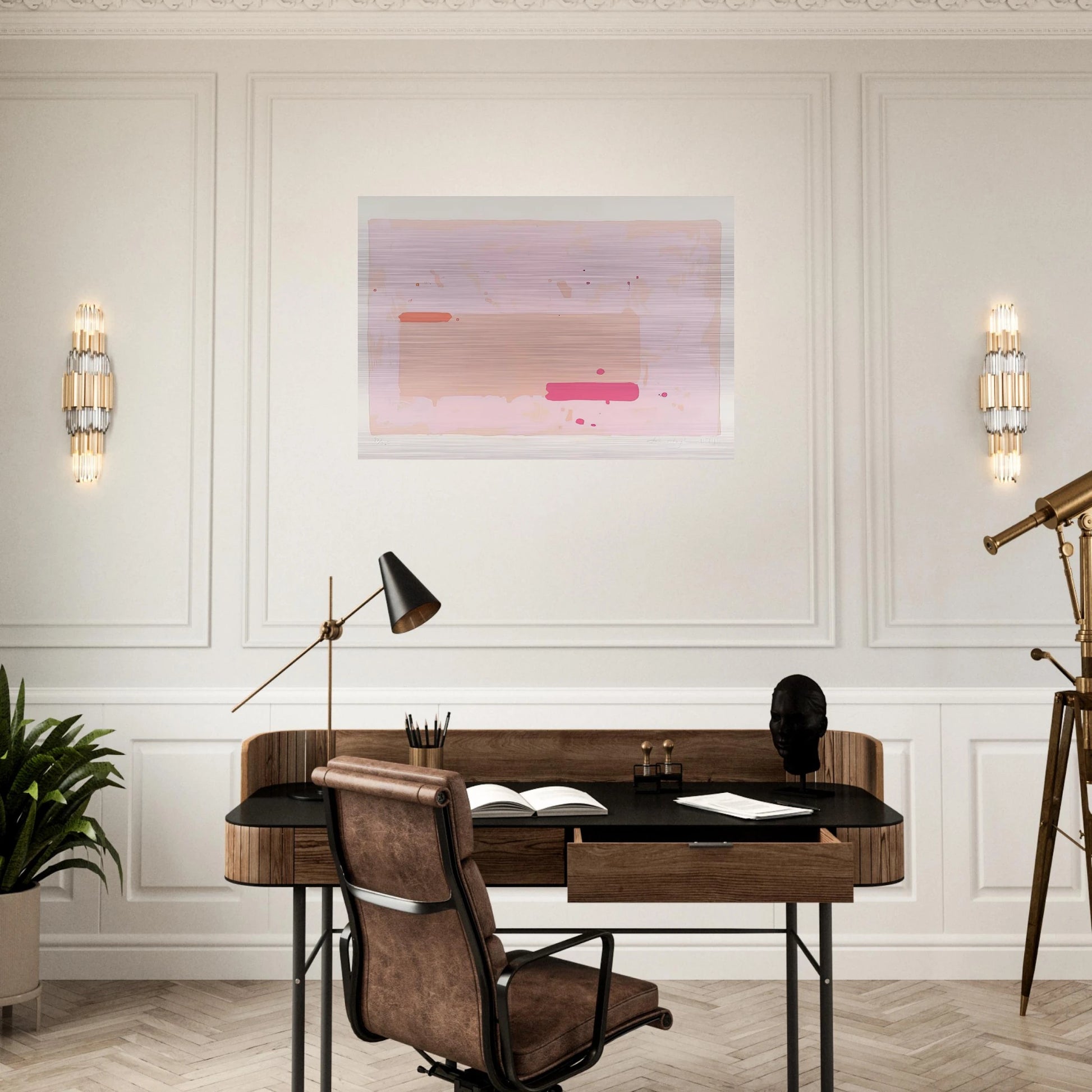 Orange, Pink - 1971 - John Hoyland Brushed Aluminum Print - 70x100 cm / 28x40 inches | John Hoyland Aluminum Print | John Hoyland Prints