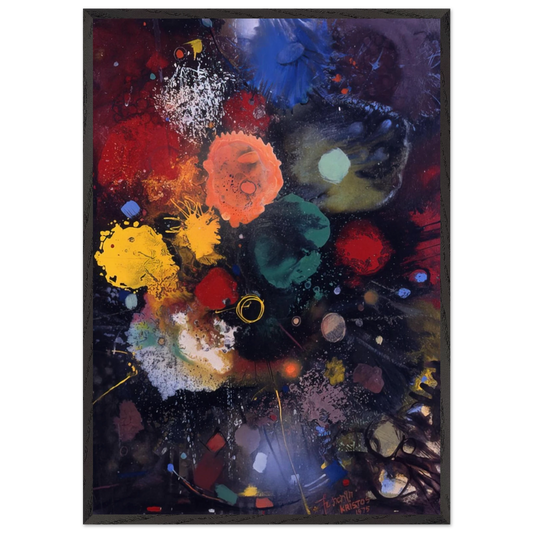 Flowers No 5 - 1975 - Gebre Kristos Desta Framed Art Print – Black Wooden Frame - Default Title - -Framed Art Print